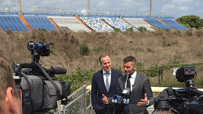 David Beckham speaks to media at Lockhart Stadium - March 14, 2019