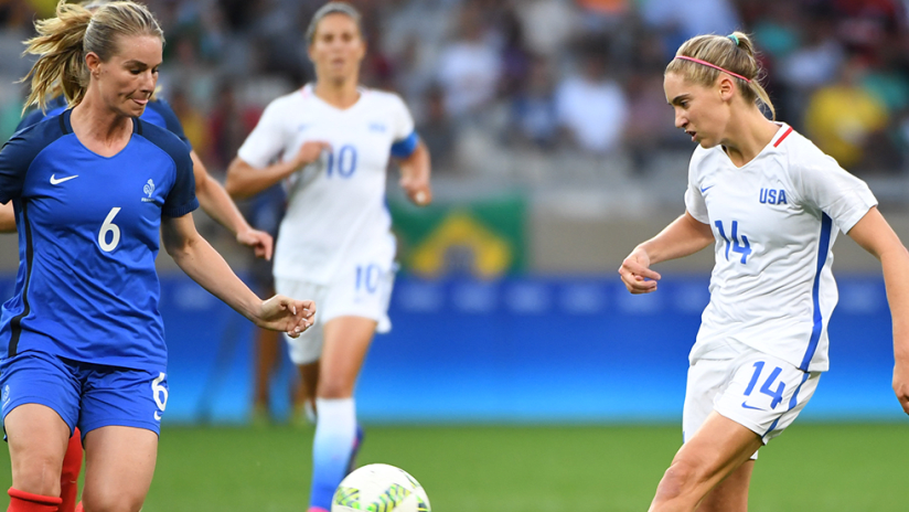 Morgan Brian, Amandine Henry - US women's national team vs. France - 2016 Olympics