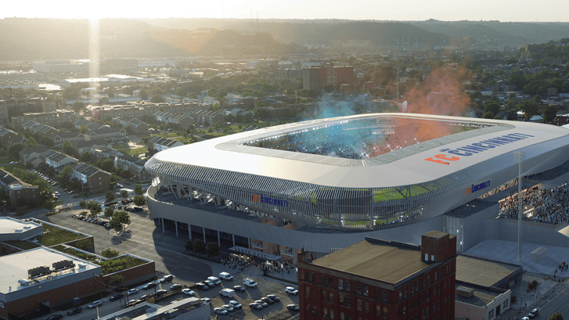 FC Cincinnati - new stadium rendering - exterior shot