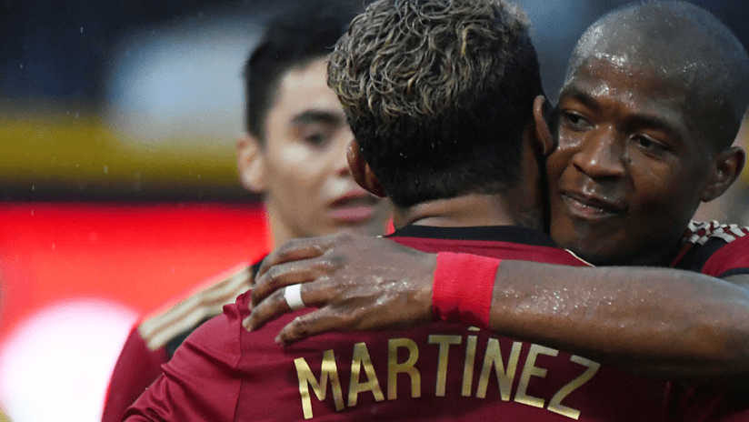 Darlington Nagbe - Atlanta United - Hugs Josef Martinez