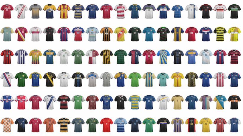 Home and away jerseys for all 50 states, District of Columbia
