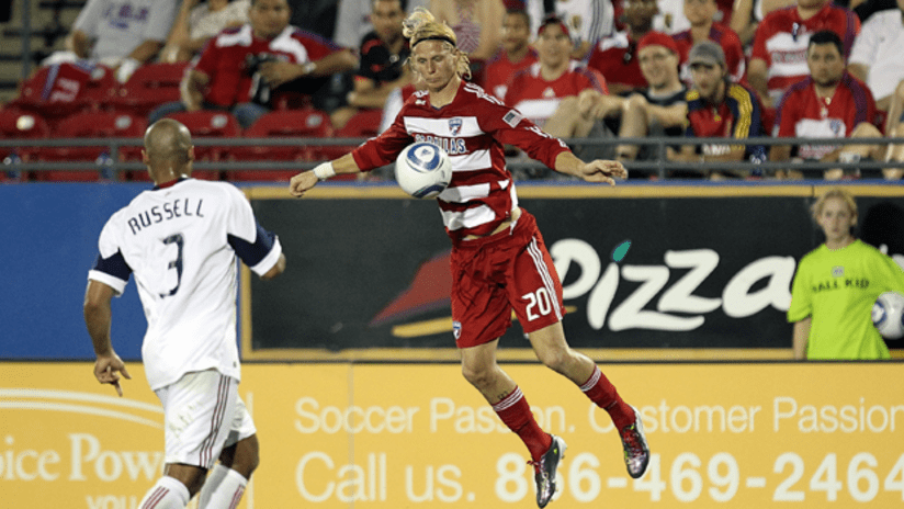 "He made it a difficult night for [Robbie] Russell,” FCD coach Schellas Hyndman said of Brek Shea (pictured).