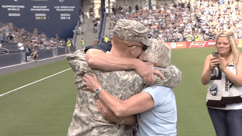 Sporting KC honor Sergeant Michael Burns, surprise family before match