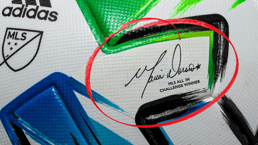 All In Challenge - 2020 - close up of signature on ball