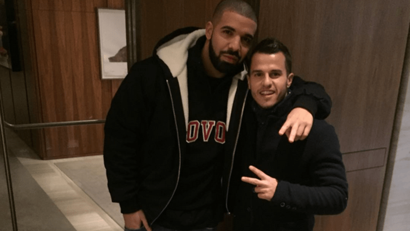 Drake and Sebastian Giovinco on Instagram
