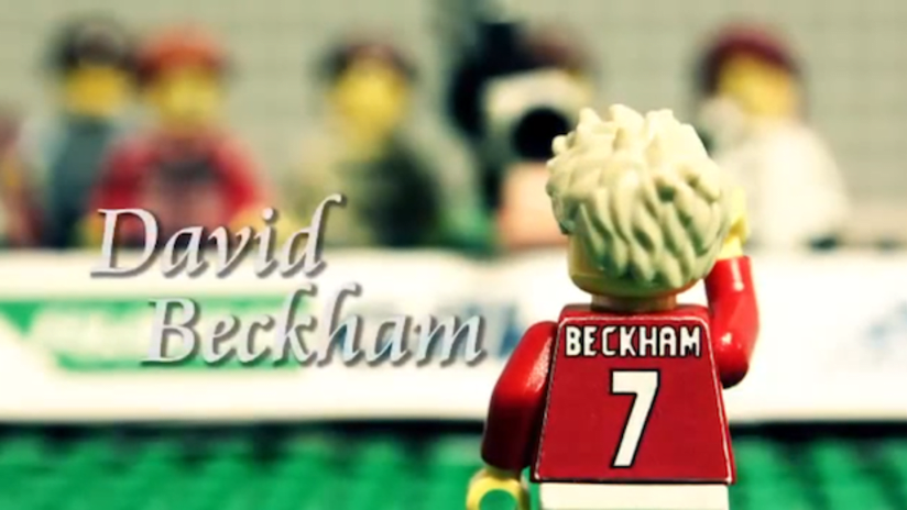 David Beckham, cast as a LEGO man