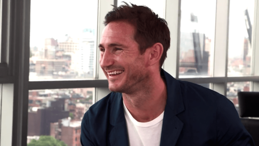 New York City FC midfielder Frank Lampard smiles during interview