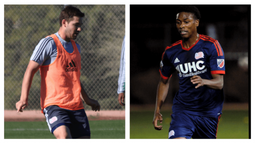 Tyler Rudy and London Woodberry in preseason with New England Revolution