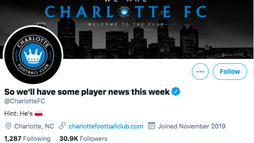 EMBED ONLY - Charlotte FC Twitter screengrab