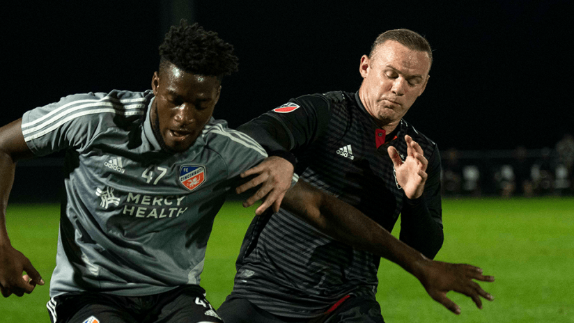 Hassan Ndam - FC Cincinnati - vs. Wayne Rooney in 2019 preseason