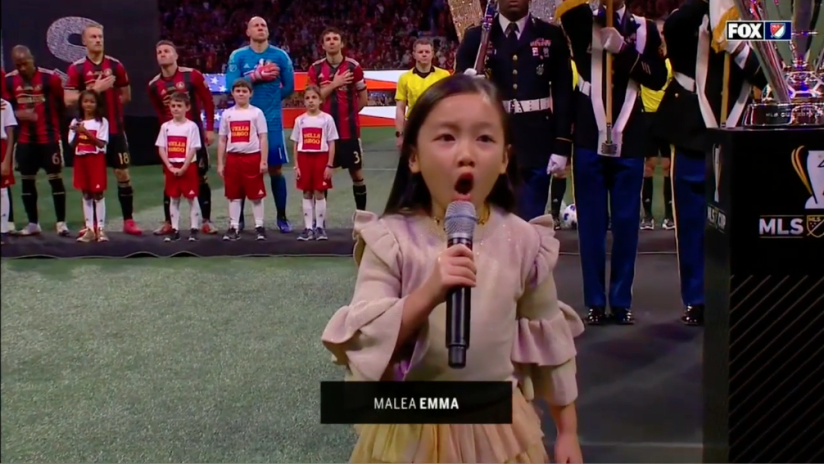 VIDEO SCREENSHOT - Malea Emma MLS Cup National Anthem