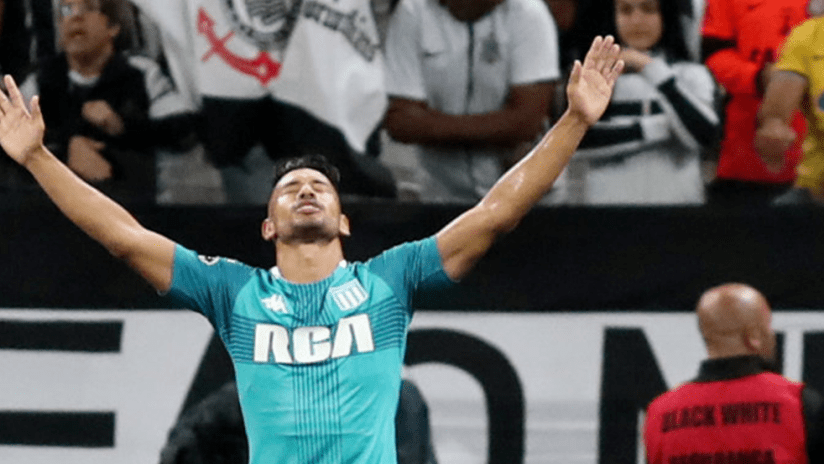 Andres Rios- Racing Club - celebrates goal during 2019 Copa Sudamericana