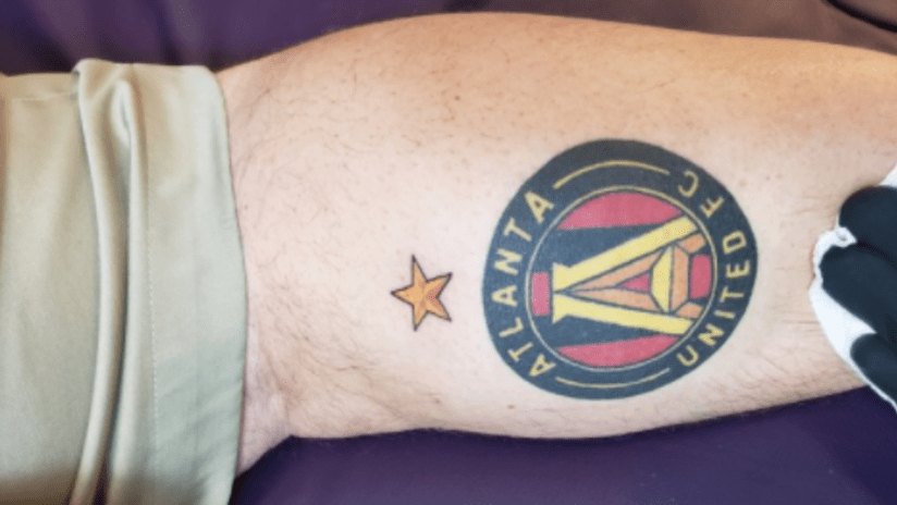 Tattoos - Atlanta United crest - THUMB ONLY