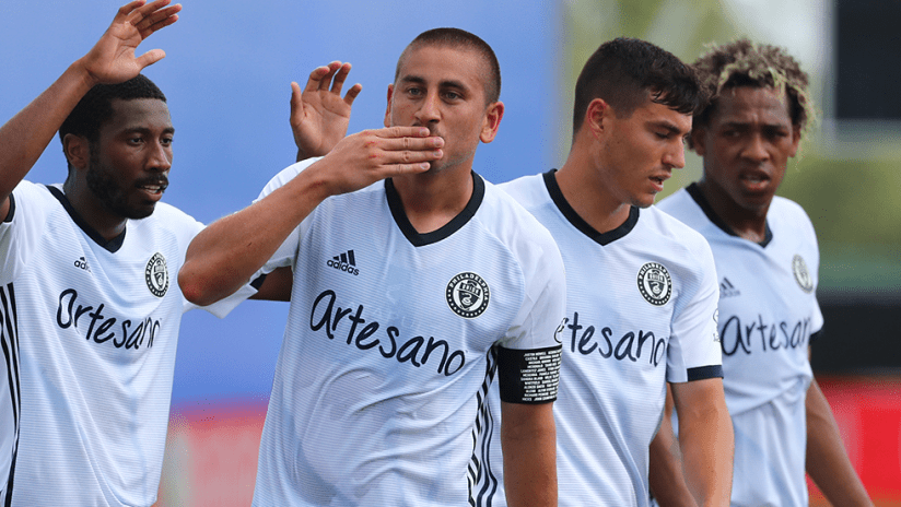 NYCvsPHI - July 09 - Alejandro Bedoya celebrates after goal