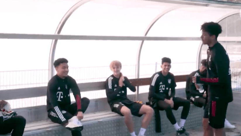 THUMB ONLY: Chris Richards catches up with FC Dallas Homegrowns training at Bayern Munich