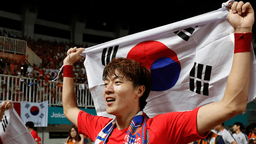 Hwang Ui-jo - South Korea - after winning gold medal at 2018 Asian Games