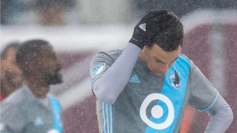 Christian Ramirez - Minnesota United - looks dejected during a blowout loss
