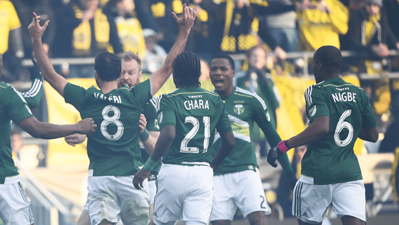 MLS Cup - 2015 - Timbers celebrate first goal