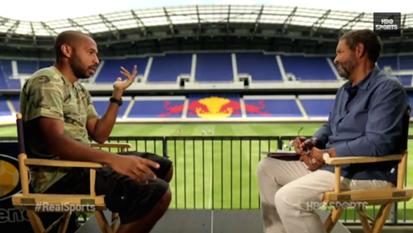 Thierry Henry discussing racism on "Real Sports with Bryant Gumbel"