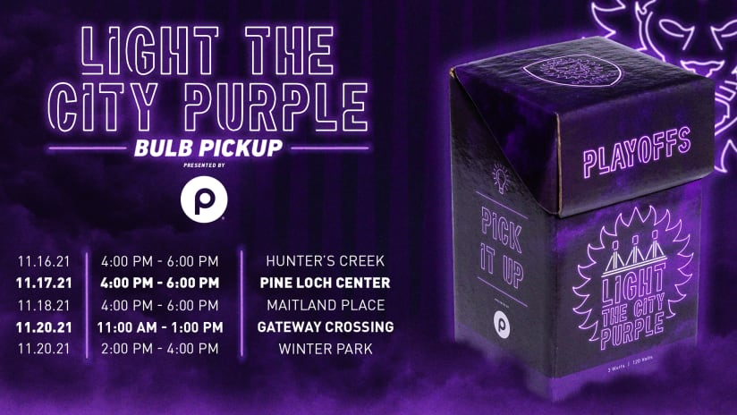 Light The City Purple Bulb Pickup pres. by Publix | Orlando City