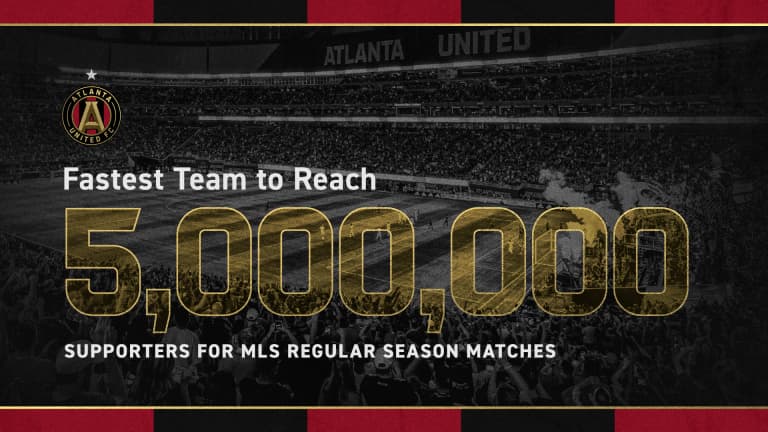 Atlanta United becomes fastest team to reach five million supporters at home attendance record