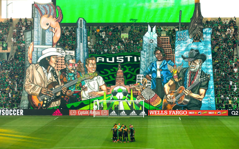 City of Legends: Austin FC Supporters Debut First Tifo at Q2 Stadium -