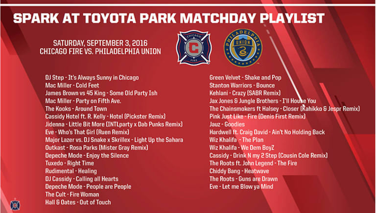 Spark at Toyota Park Matchday Playlist | #CHIvPHI -