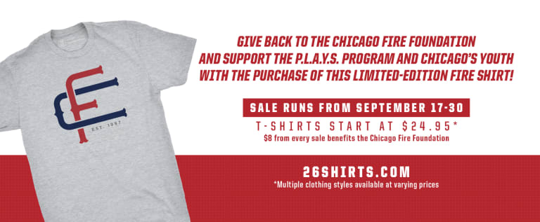 Support the Chicago Fire Foundation with the purchase of a limited-edition Fire shirt! -