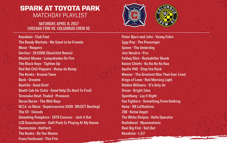 Spark at Toyota Park Matchday Playlist | #CHIvCLB | April 8, 2017 -