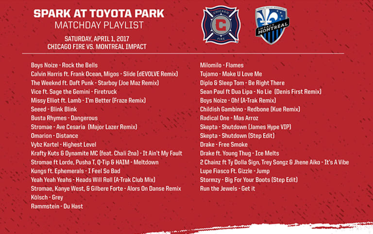 Spark at Toyota Park Matchday Playlist | #CHIvMTL -