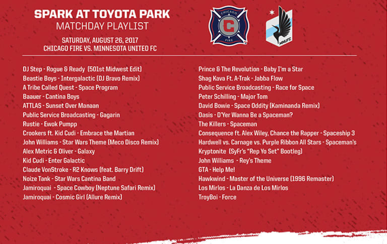 Check out DJ Step's space-themed playlist for Star Wars Night at Toyota Park -