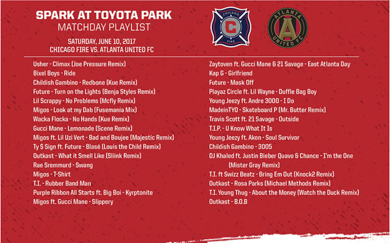 Spark at Toyota Park Matchday Playlist | #CHIvATL | June 10 -