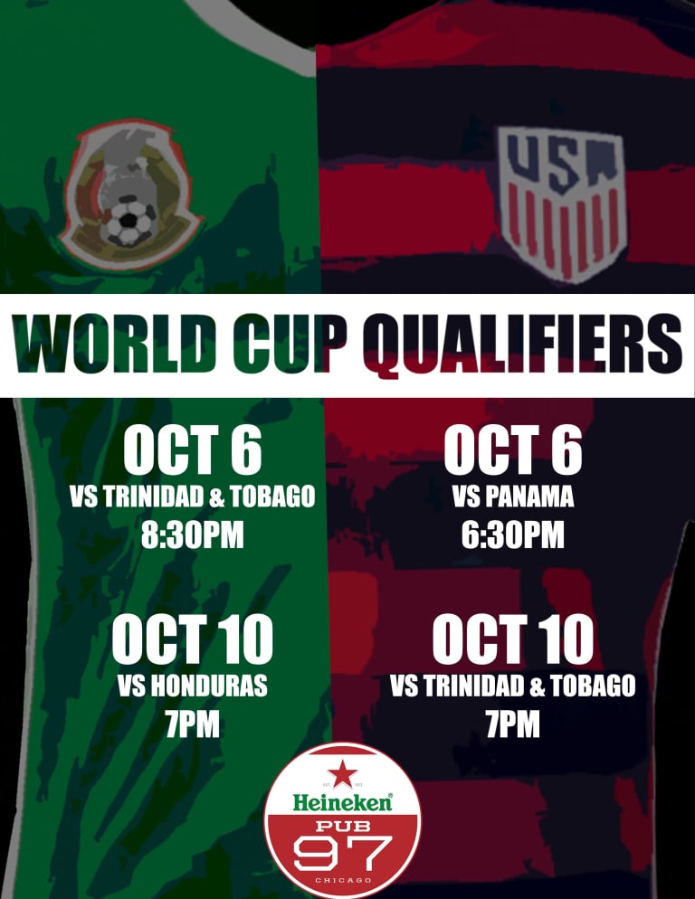 Join us at Heineken Pub97 for the massive final round of CONCACAF World Cup Qualifying! -