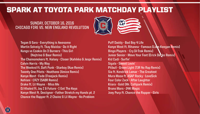 Spark at Toyota Park Matchday Playlist | #CHIvNE -