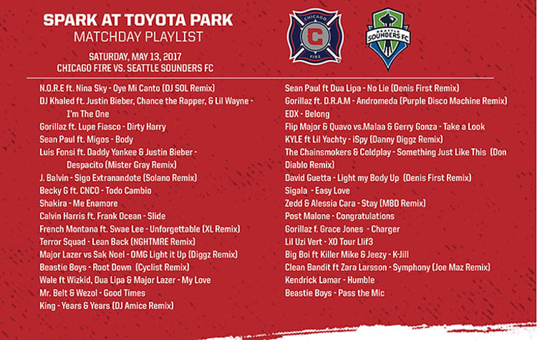 Spark at Toyota Park Matchday Playlist | #CHIvSEA | May 13 -