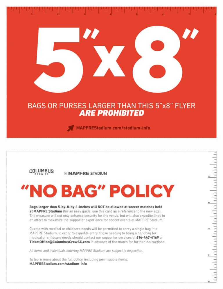 MAPFRE Stadium announces "No Bag" policy for soccer matches -