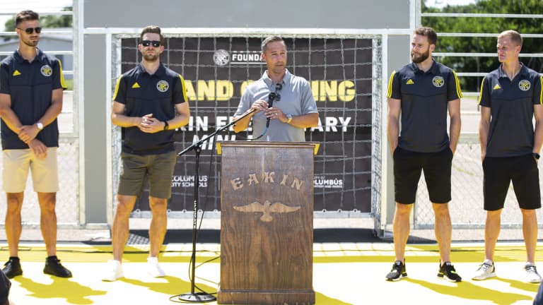 Crew players on Eakin mini-pitch and Club's commitment to growing the game -