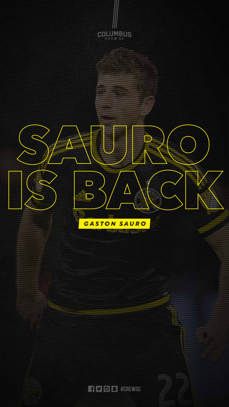 Crew SC re-signs defender Gaston Sauro -
