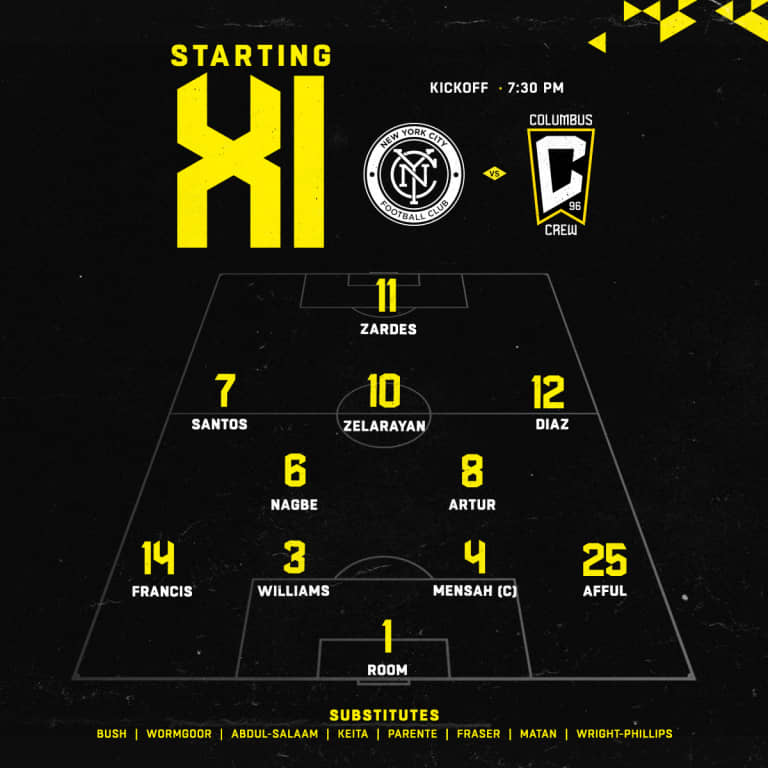 STARTING XI | Tonight's lineup against New York City FC -