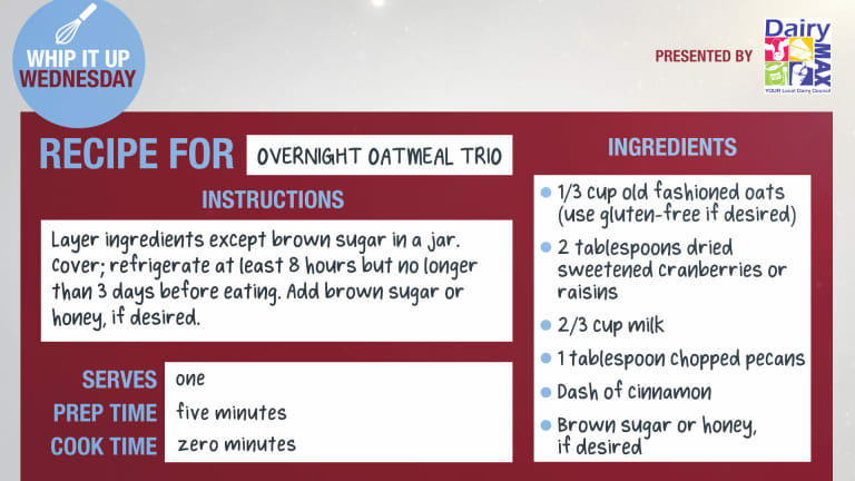 Whip It Up Wednesdays | Recipes Presented by DairyMAX | Overnight Oatmeal Trio -
