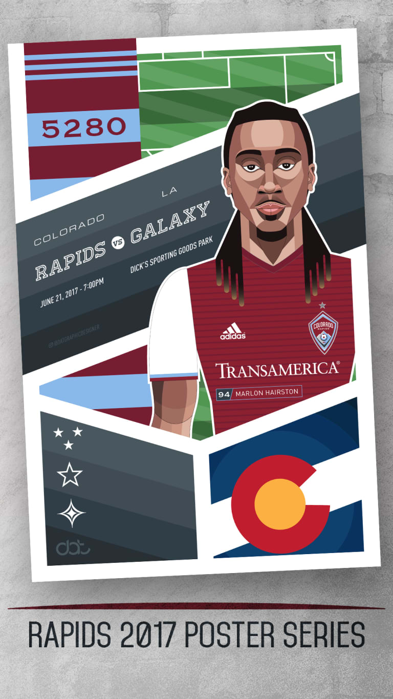 Poster Series: Toney's illustration was inspired by Hairston's electric field play -