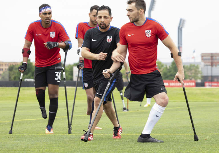 FC Dallas Meets, Trains with U.S. Amputee Soccer Team -