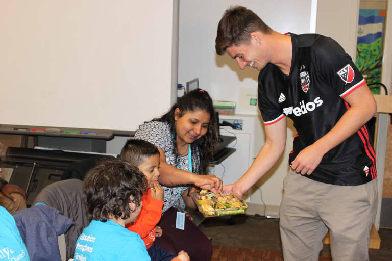United rookies begin community outreach with visit to Mary's Center -