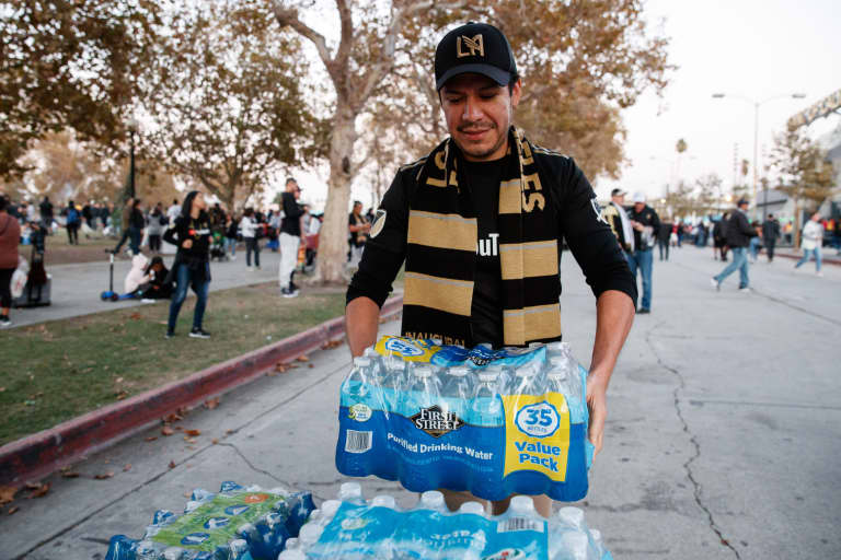 LAFC Fans Deliver Water And Drinks To Firefighters And Victims Of Los Angeles Wildfires 10/30/19 - https://la-mp7static.mlsdigital.net/elfinderimages/Photos/Events/191030_WaterDonationFirefighters/191029_SEA_RR_8.JPG
