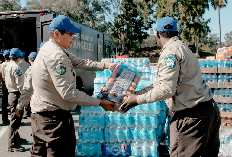 LAFC Fans Deliver Water And Drinks To Firefighters And Victims Of Los Angeles Wildfires 10/30/19 - https://la-mp7static.mlsdigital.net/elfinderimages/Photos/Events/191030_WaterDonationFirefighters/191030_LAFD_IB_16.jpg