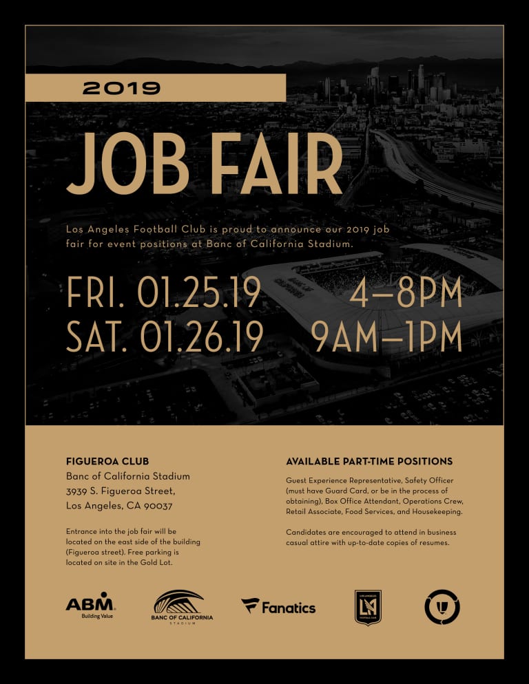 LAFC To Host Second Annual Job Fair For Banc Of California Stadium Employees -