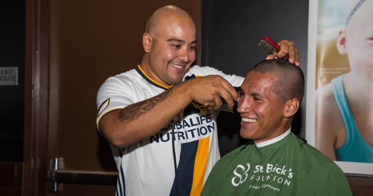 LA Galaxy II players participate in St. Baldrick's “Bald is Beautiful” campaign -