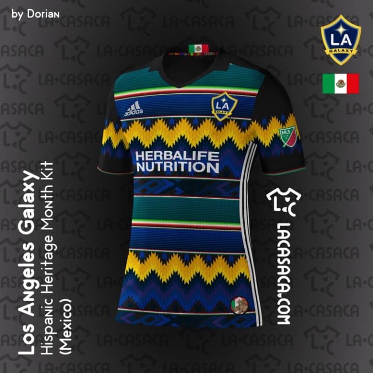 LaCasaca.com designed an eye-catching Mexico themed LA Galaxy jersey for Hispanic Heritage Month | INSIDER - mlslatina17final-galaxy