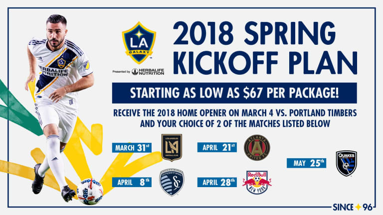 Select your LA Galaxy matches of choice with the Spring Kickoff Plan -