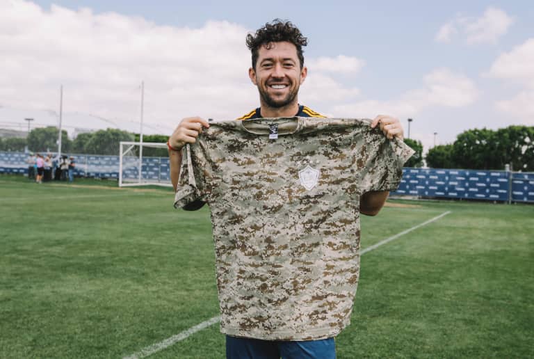 Limited-edition LA Galaxy camouflage warm-up t-shirts available for purchase -